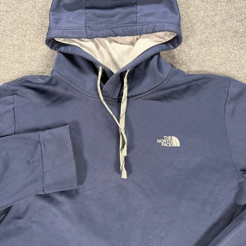 The North Face Men Navy Blue Fleece Lined Pullover Hoodie CP88 T132 Size M #4143